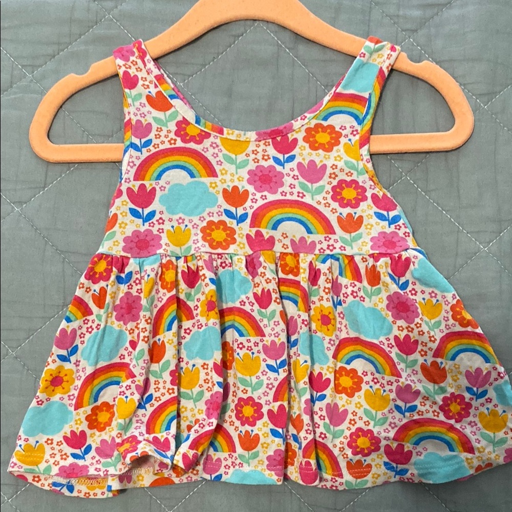 Colorful Rainbow and Floral Kids Top